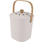 Appetito Square Bamboo Fibre Compost Bin Food Recycling Trash 3.8L - White