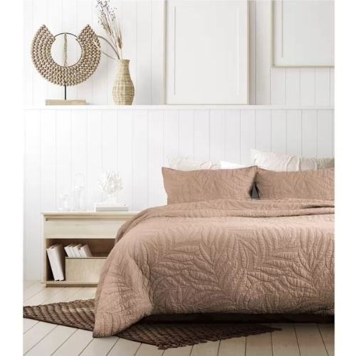 Ardor Jocelyn King Bed Microfibre Quilt Cover Set 3 Piece Home Bedding - Dusk