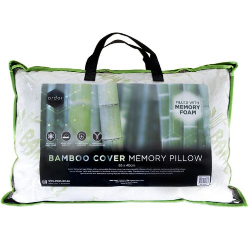 Ardor Memory Foam Pillow with Removable Bamboo Cover 65 x 40 cm - White