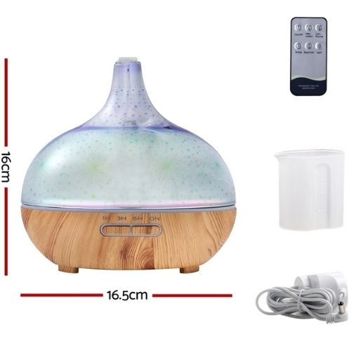 Aroma Diffuser Air Humidifier 400ml 3D Fireworks LED Light With Remote Control