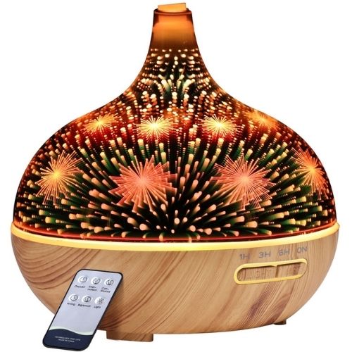 Aroma Diffuser Air Humidifier 400ml 3D Fireworks LED Light With Remote Control