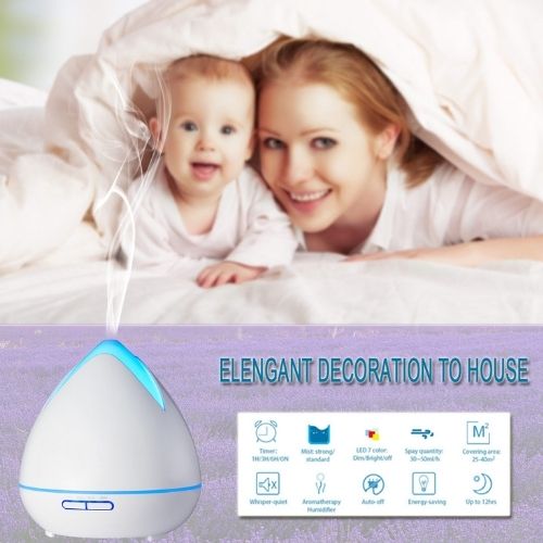 Aroma Diffuser Air Humidifier Essential Oil Aromatherapy Purify Ultrasonic White