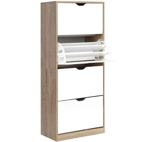 Artiss 48 Pairs Shoe Rack Cabinet Wooden Shelf Shoes Organiser Storage Shelves