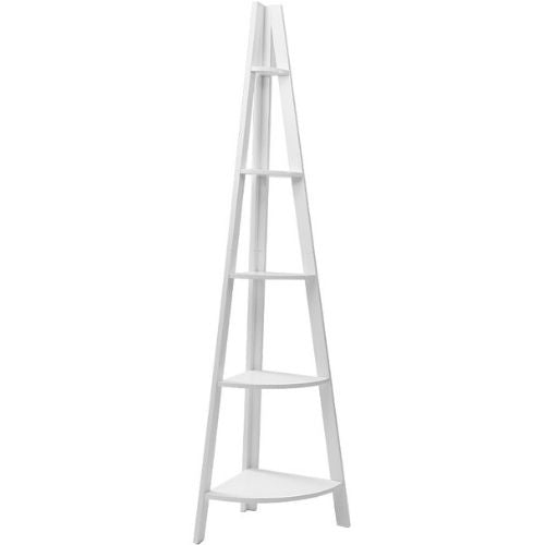 Artiss 5 Tier Corner Ladder Shelf Stand Display Rack Storage Organiser Bookshelf