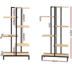 Artiss 6 Tier Indoor Outdoor Shelves Metal Wood Plant Stand Shelf Garden Display