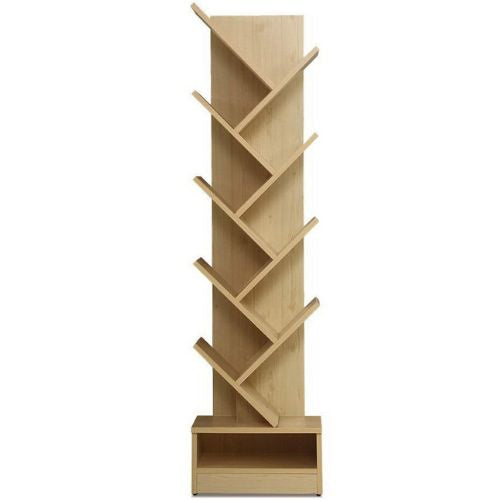 Artiss 9 Tier Tree Bookshelf Display Shelf Book Storage Rack Bookcase - Natural