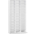 Artiss Adjustable CD DVD Storage Stand Unit Bookcase Display Shelf Rack - White