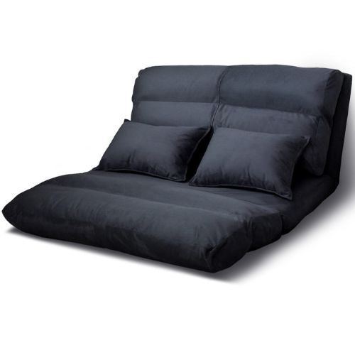 Artiss Adjustable Floor Lounge Sofa Foldable Recliner Chaise Chair - Charcoal