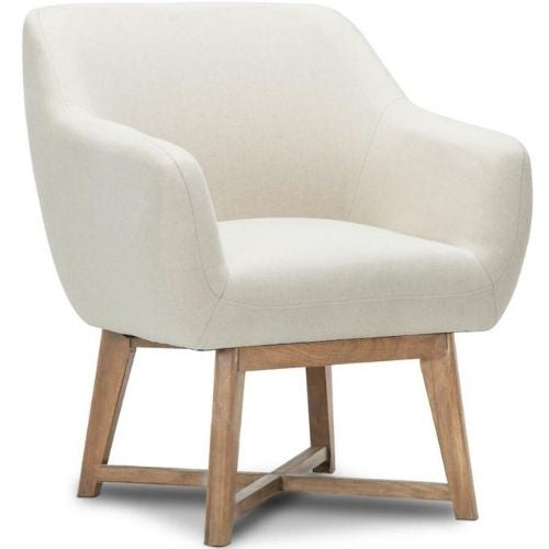 Artiss Armchair Fabric Tub Sofa Lounge Cafe Accent Dining Chair - Beige