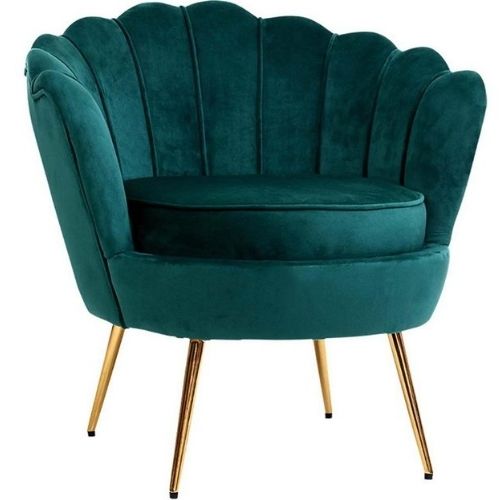 Artiss Armchair Lounge Accent Chair Shell Back Seat Single Sofa Velvet Green