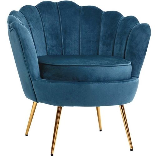 Artiss Armchair Lounge Sofa Chair Retro Accent Armchairs Shell Velvet - Navy