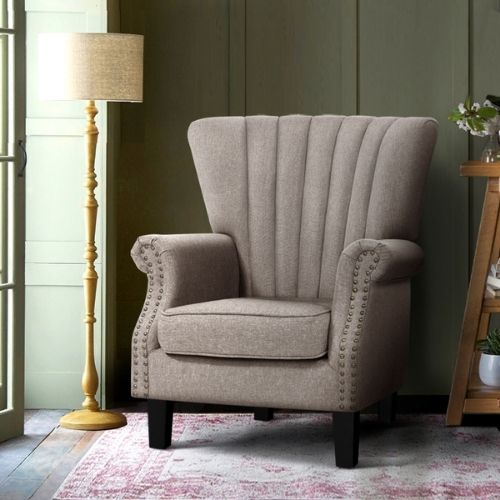 Artiss Armchair Single Sofa Chairs Fabric Armchairs Lounge Accent Chair - Beige