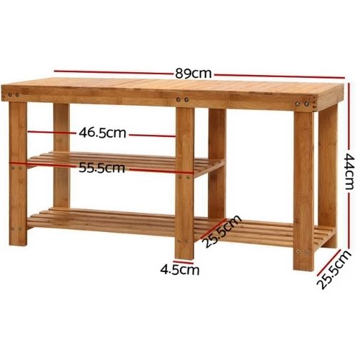 Artiss Bamboo Shoe Rack Wooden Bench Seat Storage Organiser Cabinet Holder Stool