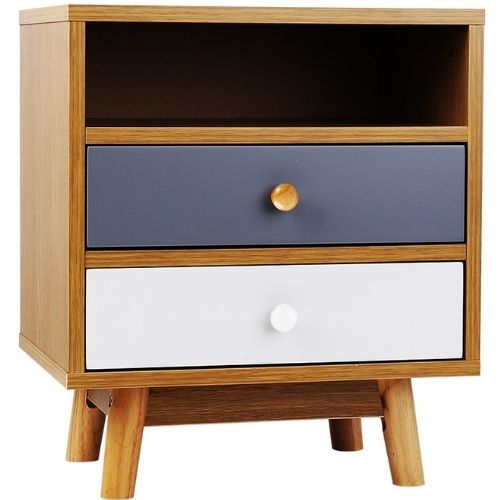 Artiss Bedside Table Nightstand Side Tables 2 Drawers Bedroom Wooden Lamp Shelf