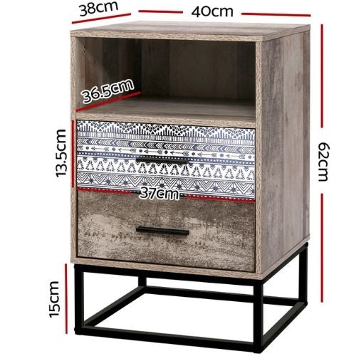 Artiss Bedside Tables Nightstand Drawers Side Table Wood Storage Cabinet Unit