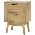 Artiss Bedside Tables Rattan 2 Drawers Side Table Nightstand Storage Cabinet