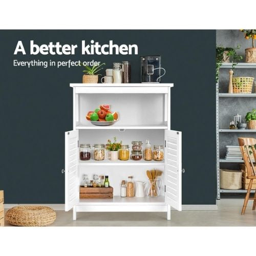 Artiss Buffet Sideboard Cabinet Storage Shelf Cupboard Kitchen Hallway - White