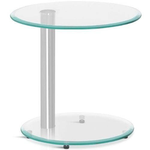 Artiss Coffee Table End Side Tables 2 Tier Bedside Furniture Tempered Glass Top