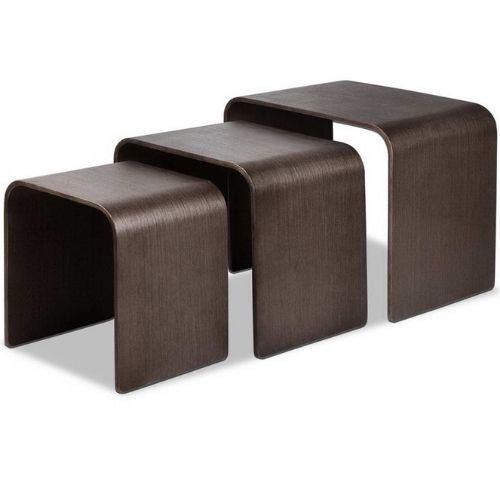 Artiss Coffee Table Nesting Tables Bedside Wooden Furniture Set of 3 - Walnut