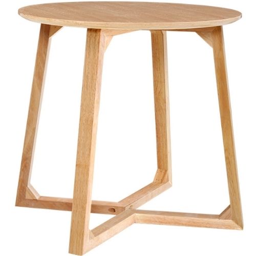 Artiss Coffee Table Round Side Tables Nightstand Bedside Furniture Wooden Beige