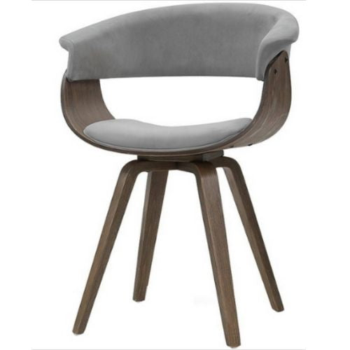 Artiss Dining Chairs Fabric Bentwood Velvet Chair Kitchen Timber Wood Retro Grey