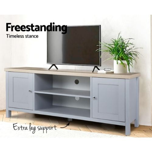 Artiss Entertainment Unit TV Cabinet Stand 130cm Wooden Storage Shelf,Grey & Oak