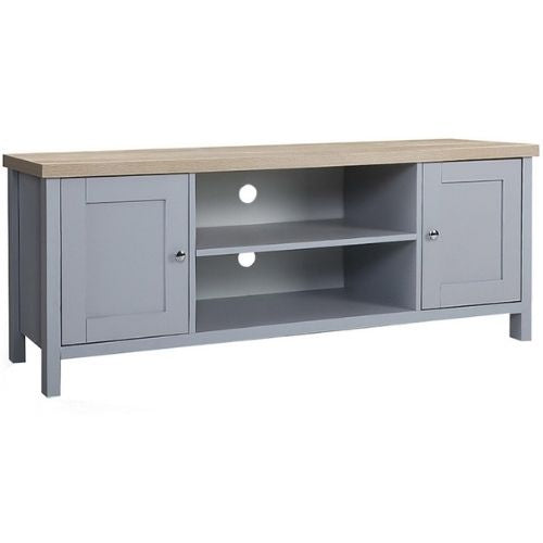 Artiss Entertainment Unit TV Cabinet Stand 130cm Wooden Storage Shelf,Grey & Oak