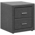 Artiss Fabric Bedside Table W/ 2 Drawers Nightstand Lamp Sofa Side Tables - Grey