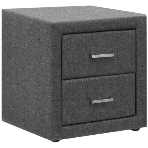 Artiss Fabric Bedside Table W/ 2 Drawers Nightstand Lamp Sofa Side Tables - Grey