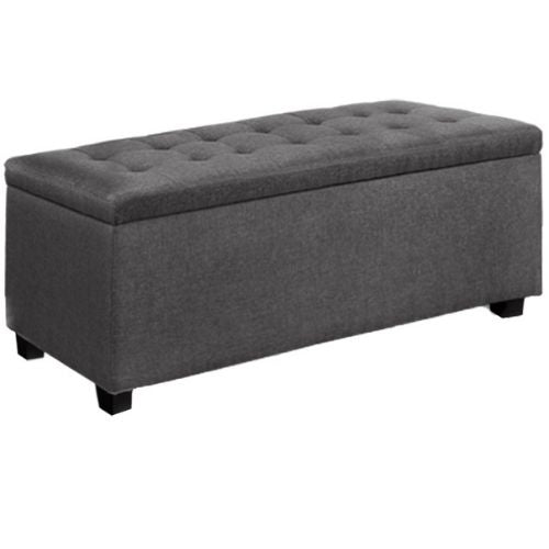 Artiss Fabric Storage Ottoman Bench Large Blanket Box Foot Stool Toy Chest, Grey