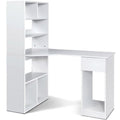 Artiss Home Office Computer Workstation Desk Study Table Corner Shelf - White