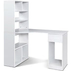 Artiss Home Office Computer Workstation Desk Study Table Corner Shelf - White