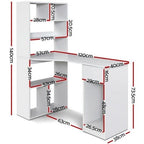Artiss Home Office Computer Workstation Desk Study Table Corner Shelf - White