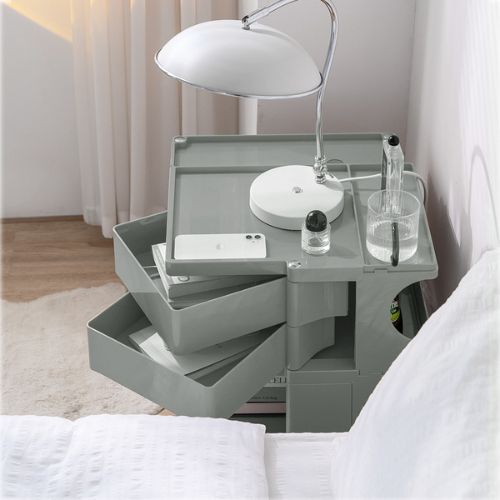 ArtissIn Bedside Table Nightstand Organizer Drawer Replica Boby Trolley - Grey