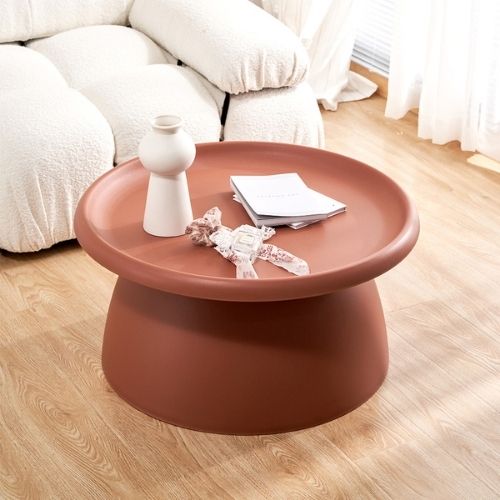 ArtissIn Mushroom Coffee Table Nordic Round Large Side End Tables 70CM - Red