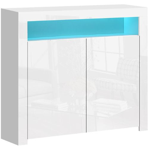 Artiss LED Buffet Sideboard High Gloss 2 Doors Storage Cabinet Cupboard - White