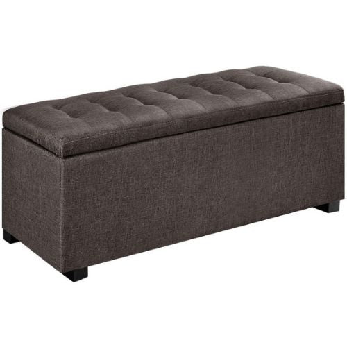 Artiss Large Fabric Storage Ottoman Linen Fabric Foot Stool Toy Chest - Brown