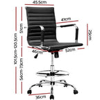Artiss Office Chair Veer Drafting Stool Mesh Chairs Armrest Standing Desk Black