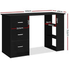 Artiss Office Computer Desk Student Study Table Workstation w/ 3 Drawers - Black