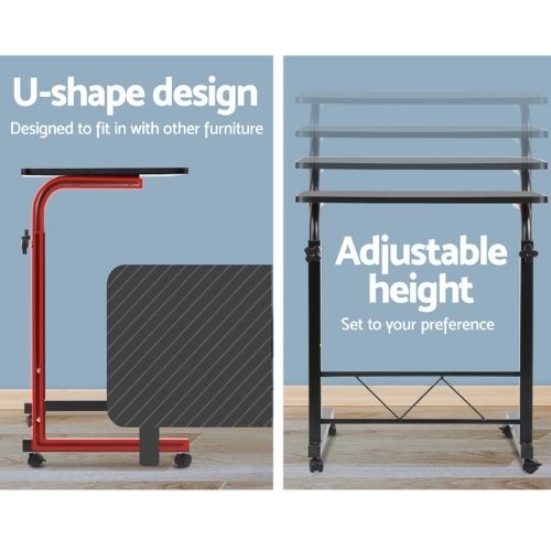 Artiss Portable Laptop Desk Adjustable Stand Height Computer Study Table - Black