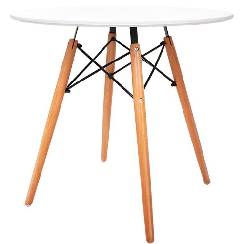 Artiss Round Dining Table Wooden Legs Replica DSW Eiffel Cafe Kitchen 80cm White