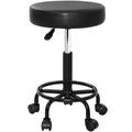 Artiss Round Salon Stool Barber Hair Dress Chair PU Swivel Hydraulic Lift, Black