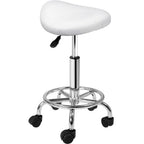 Artiss Saddle Salon Stool PU Swivel Barber Hair Dress Chair Hydraulic Lift White