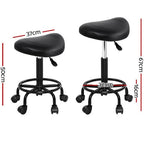 Artiss Saddle Stool Salon Hairdressing Beauty Barber Chair Swivel Gas Lift Black