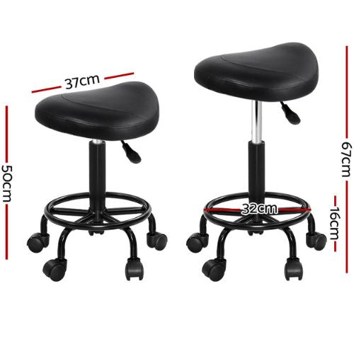 Artiss Saddle Stool Salon Hairdressing Beauty Barber Chair Swivel Gas Lift Black