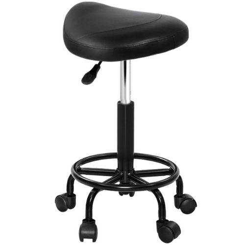 Artiss Saddle Stool Salon Hairdressing Beauty Barber Chair Swivel Gas Lift Black