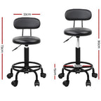 Artiss Salon Stool Barber Beauty Hydraulic Lift Swivel Chair with Backrest Black
