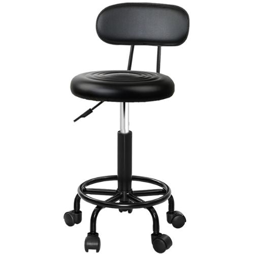 Artiss Salon Stool Barber Beauty Hydraulic Lift Swivel Chair with Backrest Black