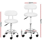 Artiss Salon Stool Barber Beauty Hydraulic Lift Swivel Chair with Backrest White