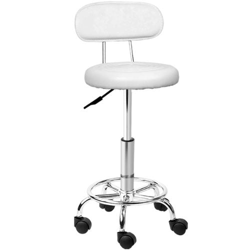 Artiss Salon Stool Barber Beauty Hydraulic Lift Swivel Chair with Backrest White